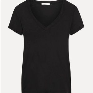 James Perse Sheer Slub Casual V Neck Tee